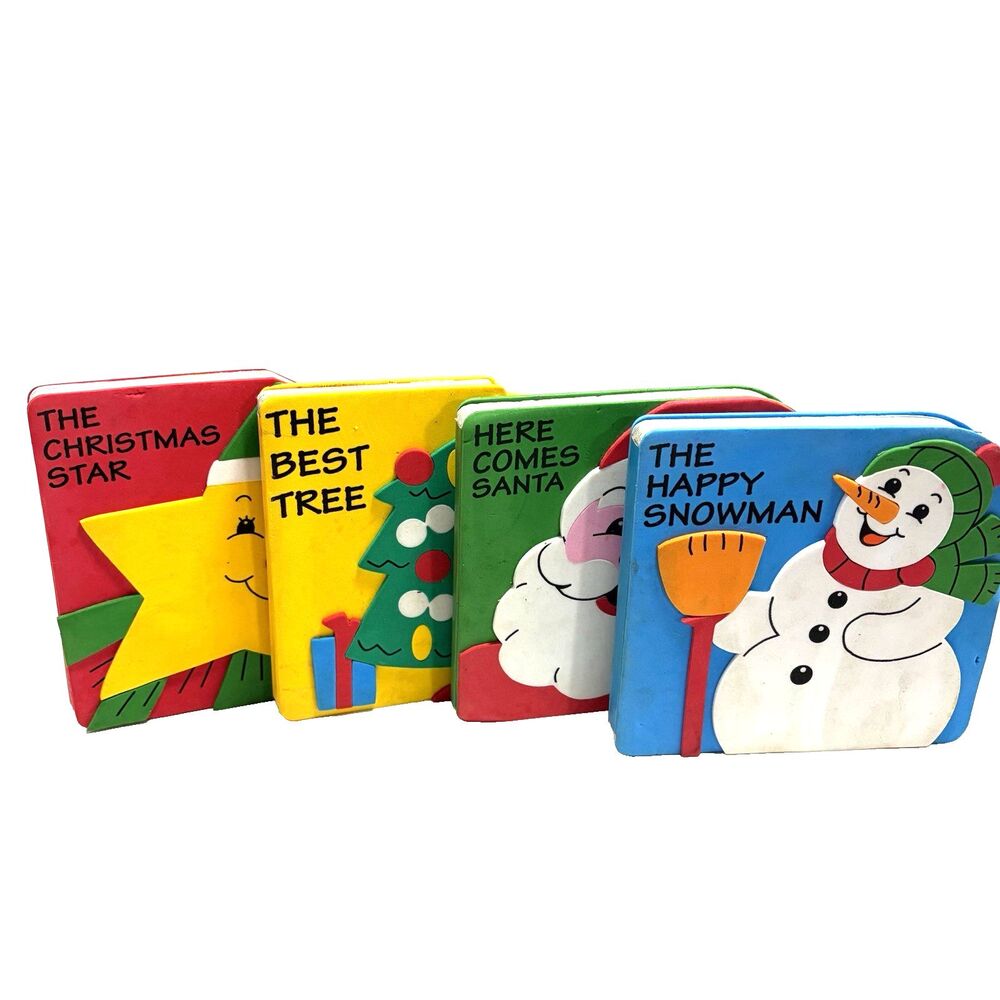 Christmas Board Books Complete Set of 4 - Preschool 3+ Holiday- Snowman, Santa